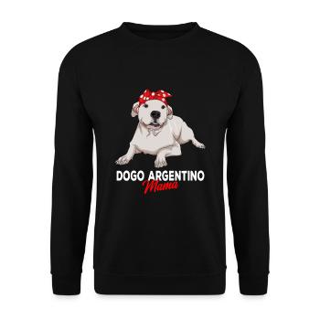 Dogo Argentino Chien Maman Dame - Sweat-shirt Unisexe - noir - Devant - Alina (178cm) & Michal (187cm)