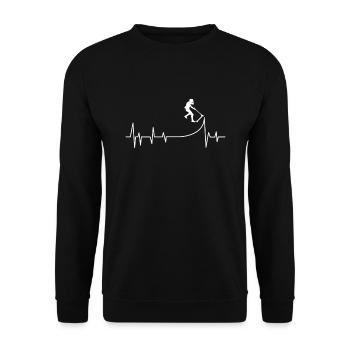 Scooter Scooter Heartbeat Stunt Pedal Scooter - Unisex Sweatshirt - black - Front - Alina (178cm) & Michal (187cm)