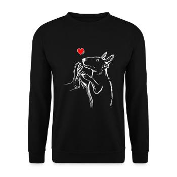 Bullterrier amour chien maman dame - Sweat-shirt Unisexe - noir - Devant - Alina (178cm) & Michal (187cm)