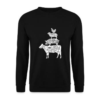 Beef Pork Lamb Chicken Meat Gift Idea - Unisex Sweatshirt - black - Front - Alina (178cm) & Michal (187cm)