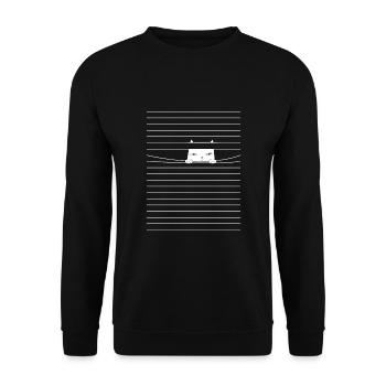 Roller shutter cat pet cat lover gift - Unisex Sweatshirt - black - Front - Alina (178cm) & Michal (187cm)