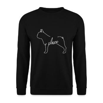 Bouledogue française Amour Frenchie - Sweat-shirt Unisexe - noir - Devant - Alina (178cm) & Michal (187cm)