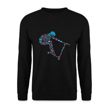 Scooter Stunt Roller E-Scooter Boys - Unisex Sweatshirt - black - Front - Alina (178cm) & Michal (187cm)