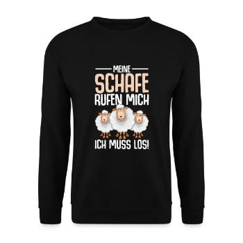 Schaf Spruch Lustig Schäfer Landwirt - Unisex Pullover - Schwarz - Vorne - Alina (178cm) & Michal (187cm)
