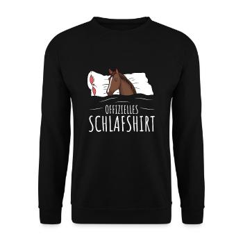 Offizielles Schlafshirt Pferde Liebhaber Pferd - Unisex Pullover - Schwarz - Vorne - Alina (178cm) & Michal (187cm)