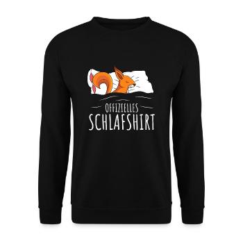 Offizielles Schlafshirt Eichhörnchen Geschenk - Unisex Pullover - Schwarz - Vorne - Alina (178cm) & Michal (187cm)