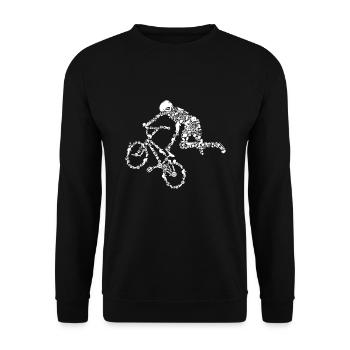 BMX Stunt Dirt Bike Freestyle Rider - Unisex Sweatshirt - black - Front - Alina (178cm) & Michal (187cm)