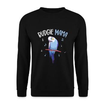 Wellensittich Mama Vogel Liebhaber - Unisex Pullover - Schwarz - Vorne - Alina (178cm) & Michal (187cm)