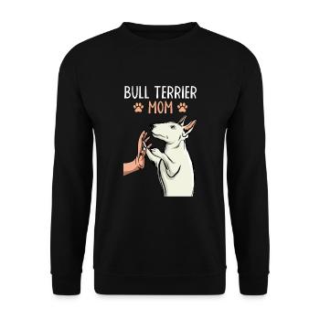 Bullterrier Mama Hunde Mutter Geschenk - Unisex Pullover - Schwarz - Vorne - Alina (178cm) & Michal (187cm)
