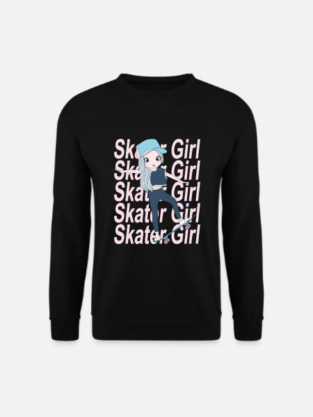 Skater Girl Skateboard Stunt Skateboarder - Unisex Sweatshirt - black