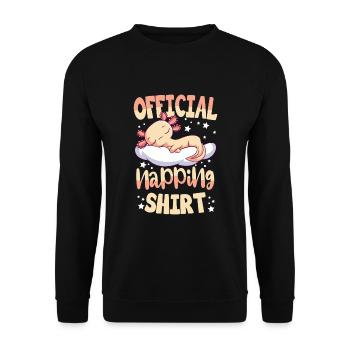 Axolotl Schlafshirt Geschenk - Unisex Pullover - Schwarz - Vorne - Alina (178cm) & Michal (187cm)