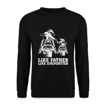 Schneemobil Vater und Tochter Geschenk - Unisex Pullover - Schwarz - Vorne - Alina (178cm) & Michal (187cm)