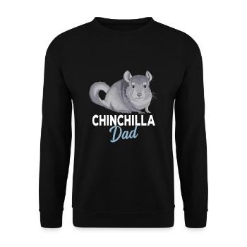 Chinchilla Dad Papa Geschenk - Unisex Pullover - Schwarz - Vorne - Alina (178cm) & Michal (187cm)