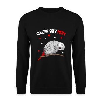 Graupapagei Mama Vogel Lieberhaber - Unisex Pullover - Schwarz - Vorne - Alina (178cm) & Michal (187cm)