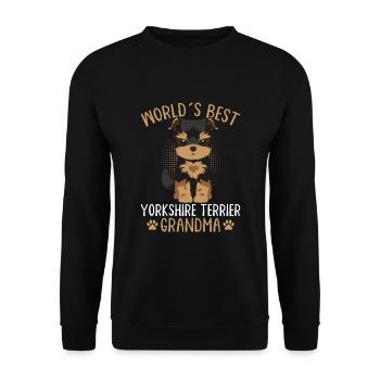 Yorkshire Terrier chiens cadeau de grand-mère - Sweat-shirt Unisexe - noir - Devant - Alina (178cm) & Michal (187cm)