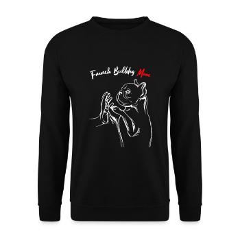 French Bulldog Mama Frenchie Mom - Unisex Sweatshirt - black - Front - Alina (178cm) & Michal (187cm)