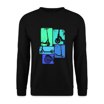 Stunt Scooter Scooter Retro Scooter Boys - Unisex Sweatshirt - black - Front - Alina (178cm) & Michal (187cm)