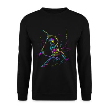 Scooter Roller Stunt Tretroller Retro - Unisex Pullover - Schwarz - Vorne - Alina (178cm) & Michal (187cm)