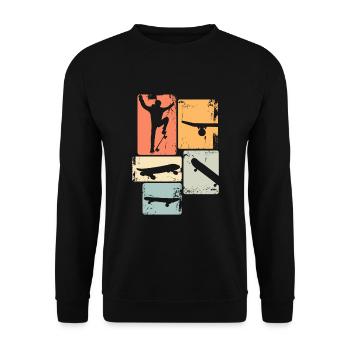 Skater Skateboard Stunt Skater Jungen - Unisex Pullover - Schwarz - Vorne - Alina (178cm) & Michal (187cm)