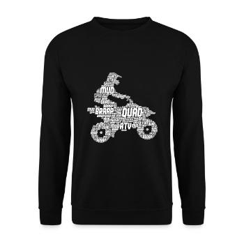 Quad Fahrer ATV Quad Biker Kinder Jungen - Unisex Pullover - Schwarz - Vorne - Alina (178cm) & Michal (187cm)