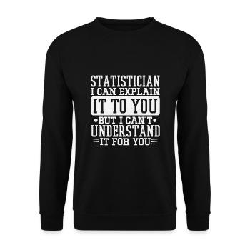 Lustiges Statistiker Statistik Mathematik Algebra - Unisex Pullover - Schwarz - Vorne - Alina (178cm) & Michal (187cm)