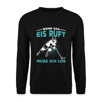 Eishockey Hockey Spruch Eishockeyspieler - Unisex Pullover - Schwarz - Vorne - Alina (178cm) & Michal (187cm)