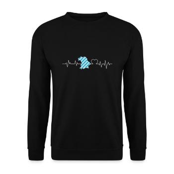 Bayern Herzschlag Freistaat Bayern - Unisex Pullover - Schwarz - Vorne - Alina (178cm) & Michal (187cm)