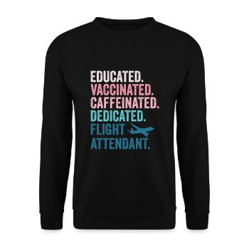 Flight Attendant Flight Attendant Flight Attendant - Unisex Sweatshirt - black - Front - Alina (178cm) & Michal (187cm)