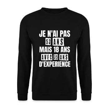 Cadeau d'anniversaire 53 ans - Sweat-shirt Unisexe - noir - Devant - Alina (178cm) & Michal (187cm)