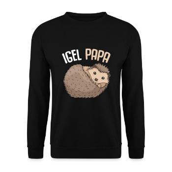 Igel Papa Vater Vatertag Männer - Unisex Pullover - Schwarz - Vorne - Alina (178cm) & Michal (187cm)