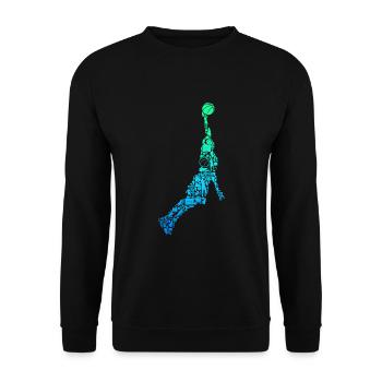 Basketball Basketballer Jungen Herren Kinder - Unisex Pullover - Schwarz - Vorne - Alina (178cm) & Michal (187cm)