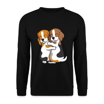Beagle Lovers Dogs Mistress Children - Unisex Sweatshirt - black - Front - Alina (178cm) & Michal (187cm)