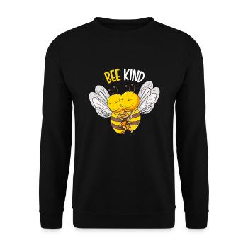 Bee Kind Bienen Kinder Mädchen - Unisex Pullover - Schwarz - Vorne - Alina (178cm) & Michal (187cm)