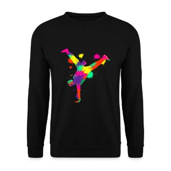 Breakdancer Breakdance Breakdancing - Unisex Sweatshirt - black - Front - Alina (178cm) & Michal (187cm)