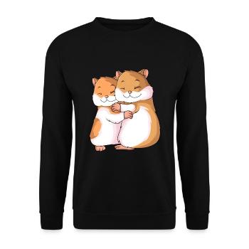 Hamster amant dames filles - Sweat-shirt Unisexe - noir - Devant - Alina (178cm) & Michal (187cm)