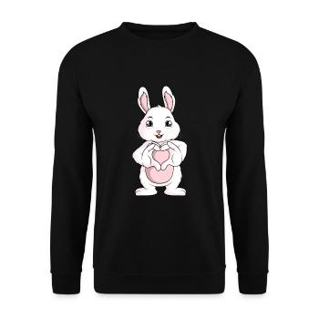 Rabbit Love Rabbit Rabbit Girl - Unisex Sweatshirt - black - Front - Alina (178cm) & Michal (187cm)