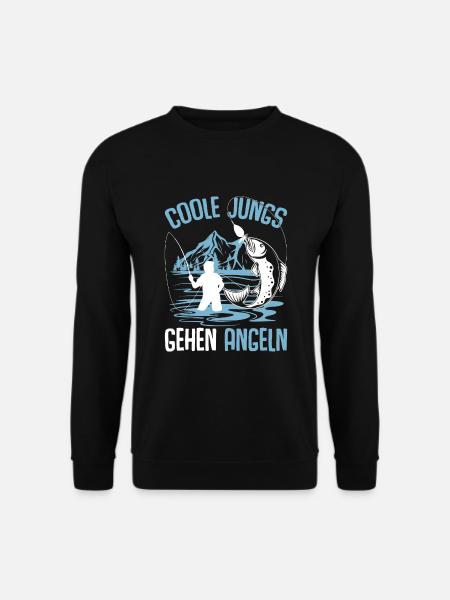 Coole Jungs gehen Angeln Angler Fischer - Unisex Pullover - Schwarz