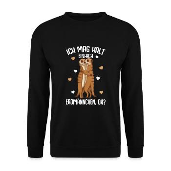 Ich mag halt Erdmännchen Kinder Mädchen - Unisex Pullover - Schwarz - Vorne - Alina (178cm) & Michal (187cm)