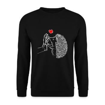 Igel Liebe Kinder Damen Kinder Mädchen - Unisex Pullover - Schwarz - Vorne - Alina (178cm) & Michal (187cm)