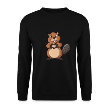 Biber Liebhaber Damen Kinder - Unisex Pullover - Schwarz - Vorne - Alina (178cm) & Michal (187cm)
