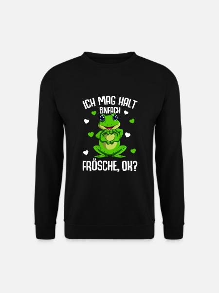 Frosch Ich mag halt Frösche Kinder - Unisex Pullover - Schwarz