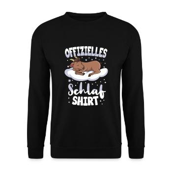 Offizielles Schlafshirt Ziegen Liebhaber Ziege - Unisex Pullover - Schwarz - Vorne - Alina (178cm) & Michal (187cm)
