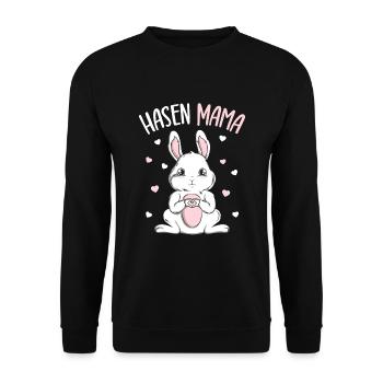 Rabbit Rabbit Mama Rabbit - Unisex Sweatshirt - black - Front - Alina (178cm) & Michal (187cm)