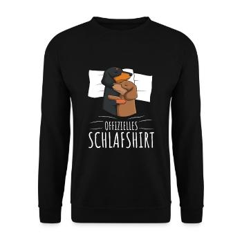Offizielles Schlafshirt Dackel Hund - Unisex Pullover - Schwarz - Vorne - Alina (178cm) & Michal (187cm)