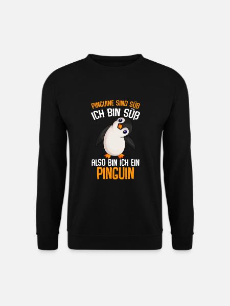 Pinguine sind süß Kinder Mädchen Damen - Unisex Pullover - Schwarz
