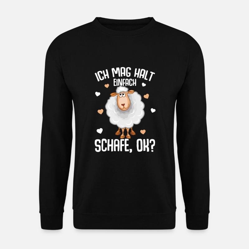 Ich mag halt Schafe Schaf Kinder - Unisex Pullover - Schwarz