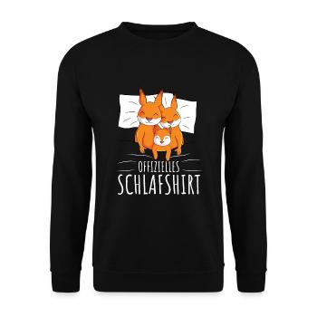 Offizielles Schlafshirt Eichhörnchen Familie - Unisex Pullover - Schwarz - Vorne - Alina (178cm) & Michal (187cm)