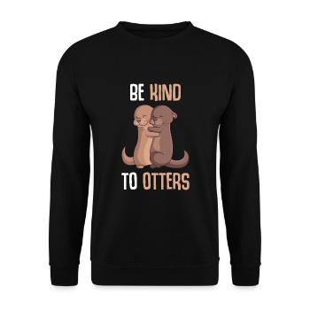 Be Kind To Otters Seeotter Otter - Unisex Pullover - Schwarz - Vorne - Alina (178cm) & Michal (187cm)
