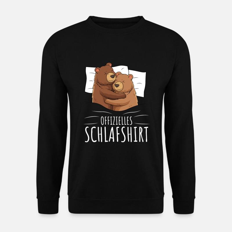 Offizielles Schlafshirt Bär Grizzly Braunbär - Unisex Pullover - Schwarz