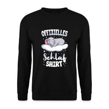 Offizielles Schlafshirt Elefant Schlafanzug - Unisex Pullover - Schwarz - Vorne - Alina (178cm) & Michal (187cm)
